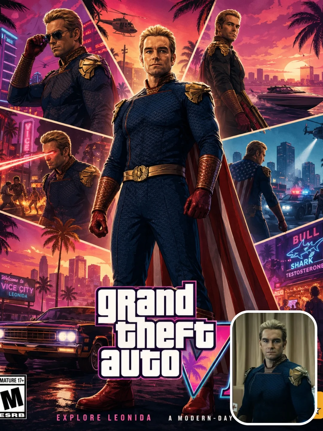 bg-GTA VI Style Character Poster AI Prompt