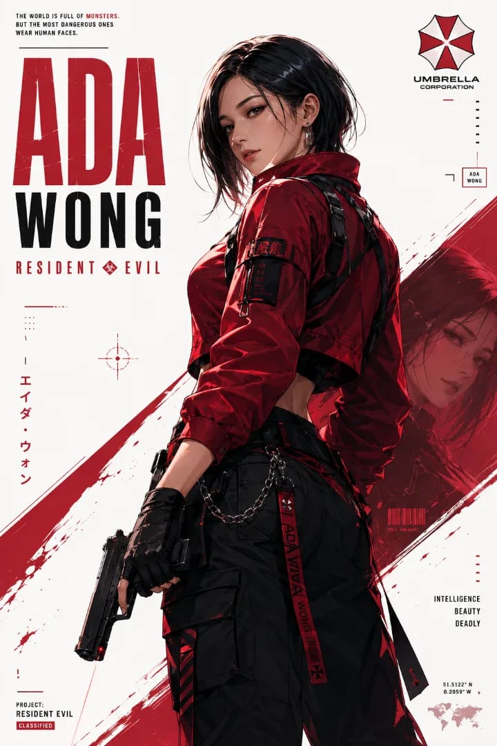 Ada Wong Resident Evil Character Poster