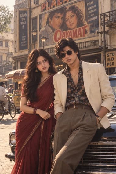 80s Bollywood Couple Portrait