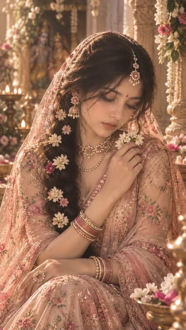 Dreamy Radha-Inspired Floral Portrait