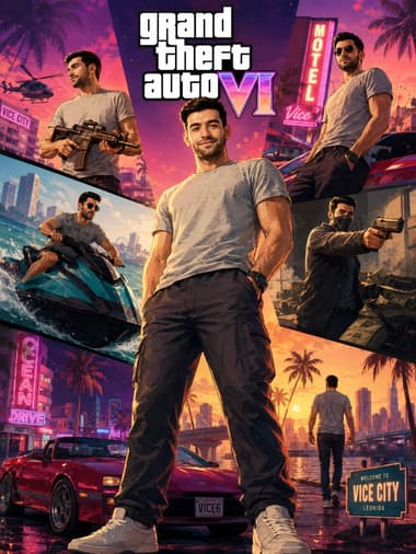 GTA VI Style Character Poster AI Prompt