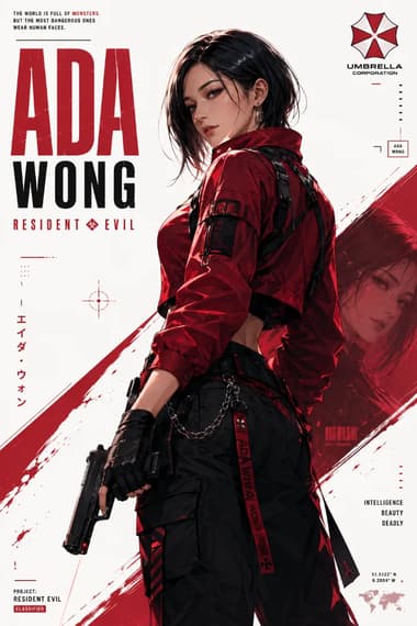 Ada Wong Resident Evil Character Poster