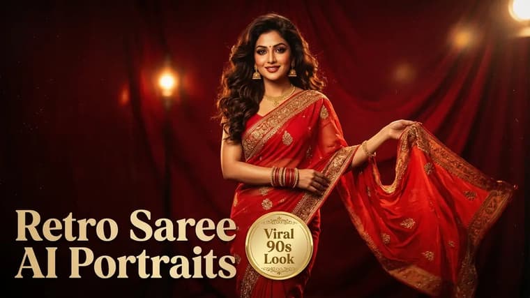 Retro Saree AI Portraits: The Viral 90s Cinematic Look, Step by Step