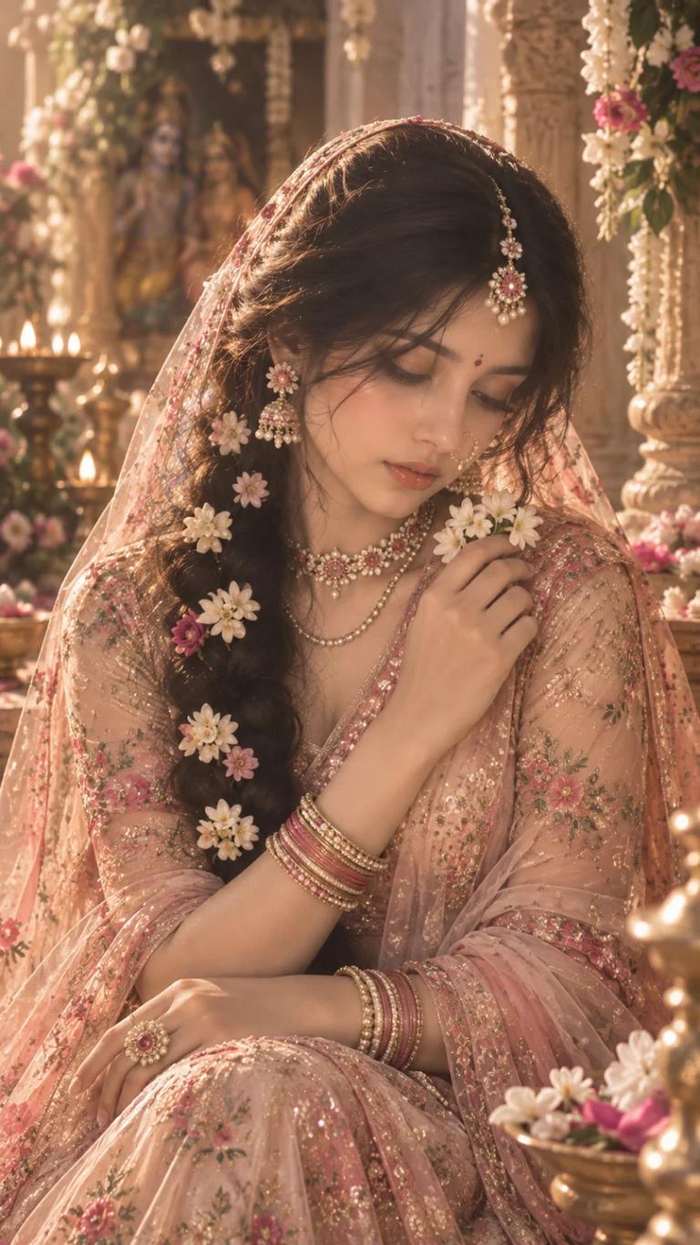 Dreamy Radha-Inspired Floral Portrait — ChatGPT prompt 1